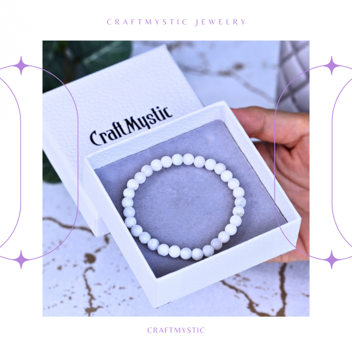 Bratara cu margele 6mm din Piatra Lunii Curcubeu pentru Vindecare Emotionala [5]