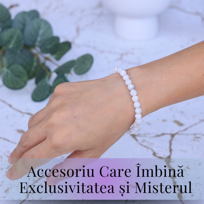 Bratara cu margele 6mm din Piatra Lunii Curcubeu pentru Vindecare Emotionala [2]