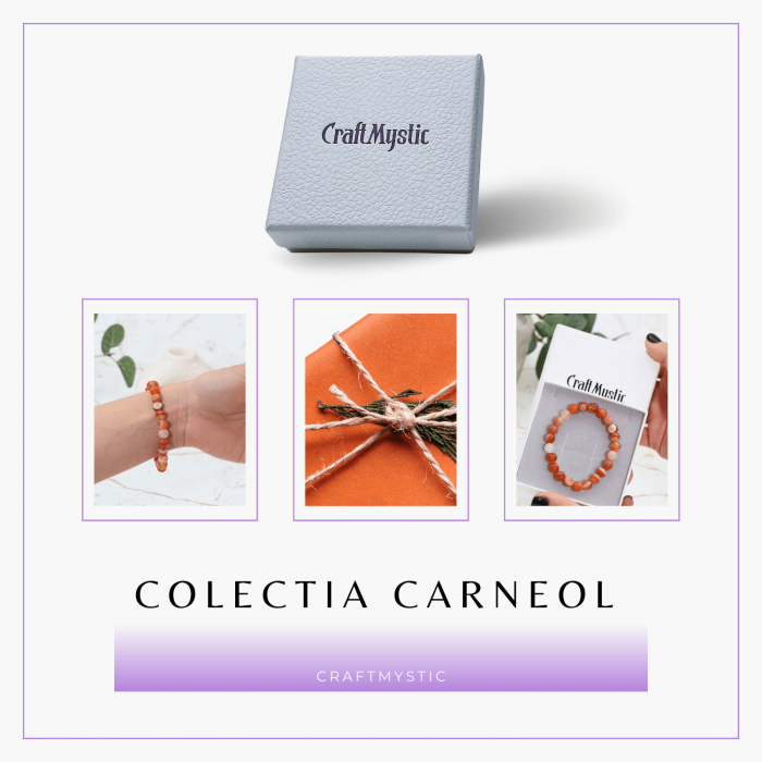 Bratara Elastica cu Margele de Carneol 8mm - Pulsul Creativitatii si Energiei [8]