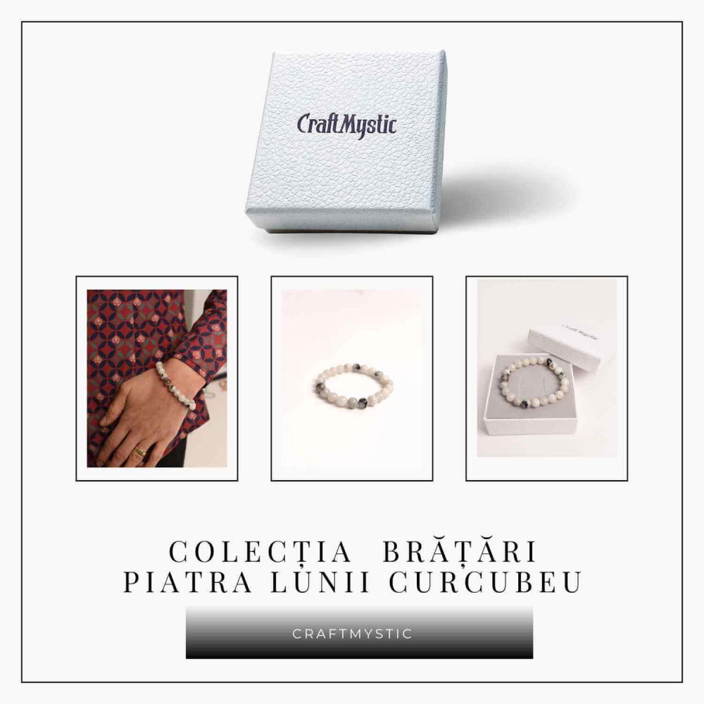 Bratara Elastica cu Margele 8mm din Piatra Lunii Curcubeu - Magie si Femininitate [4]