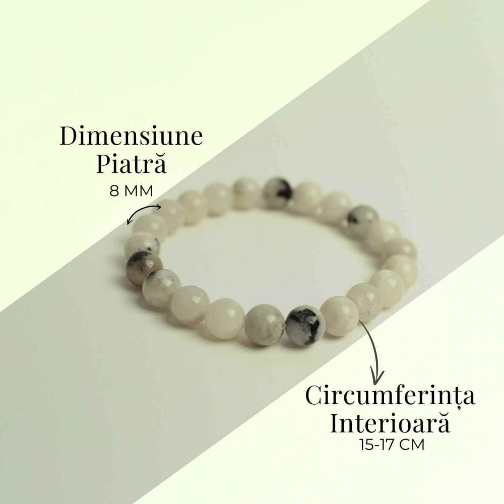 Bratara Elastica cu Margele 8mm din Piatra Lunii Curcubeu - Magie si Femininitate [6]