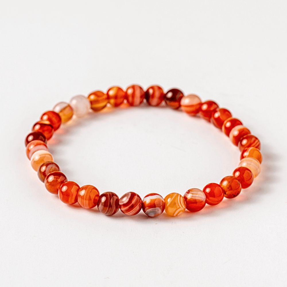 Bratara elastica cu margele de Carneol Agat Botswana – Energie si Vitalitate [9]