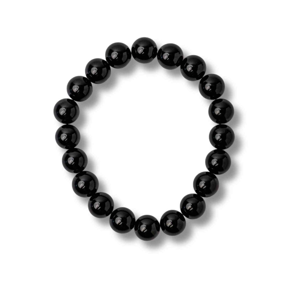 Bratara din Agat Negru Natural cu Margele Rotunde – Echilibru, Protectie si Ancorare [1]