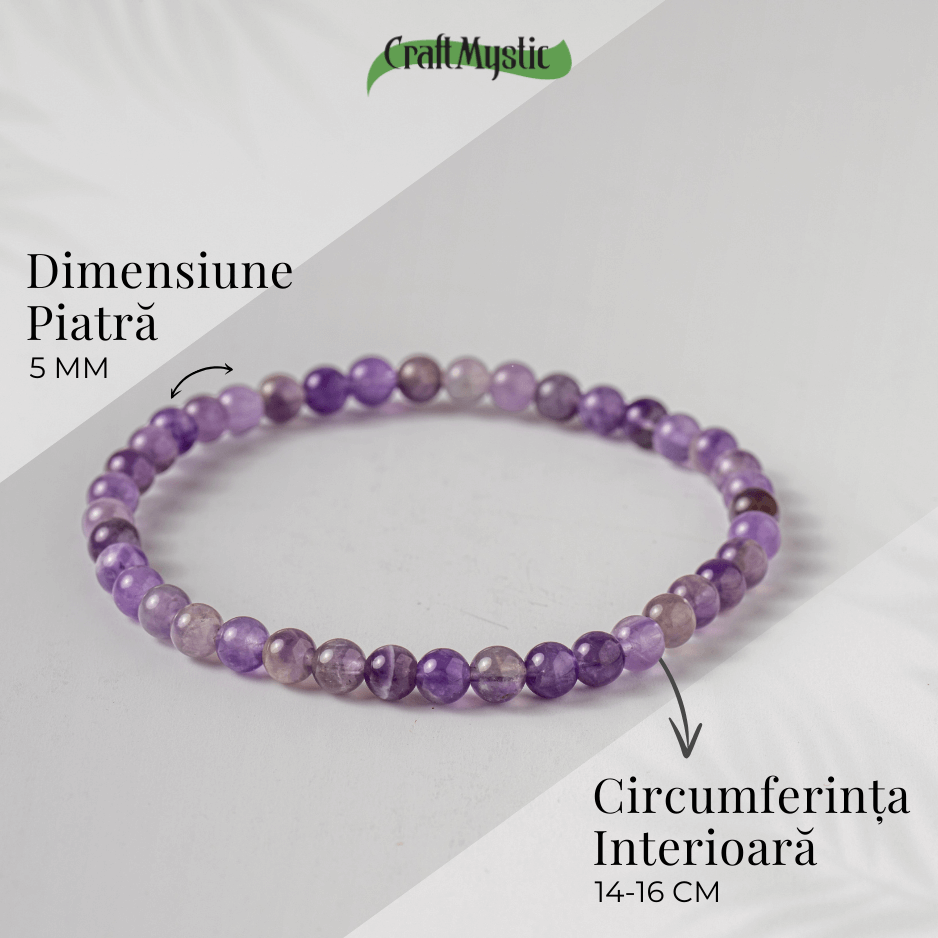 Bratara Elastica din Ametist 5mm – Claritate Mentala si Echilibru Emoțional [5]