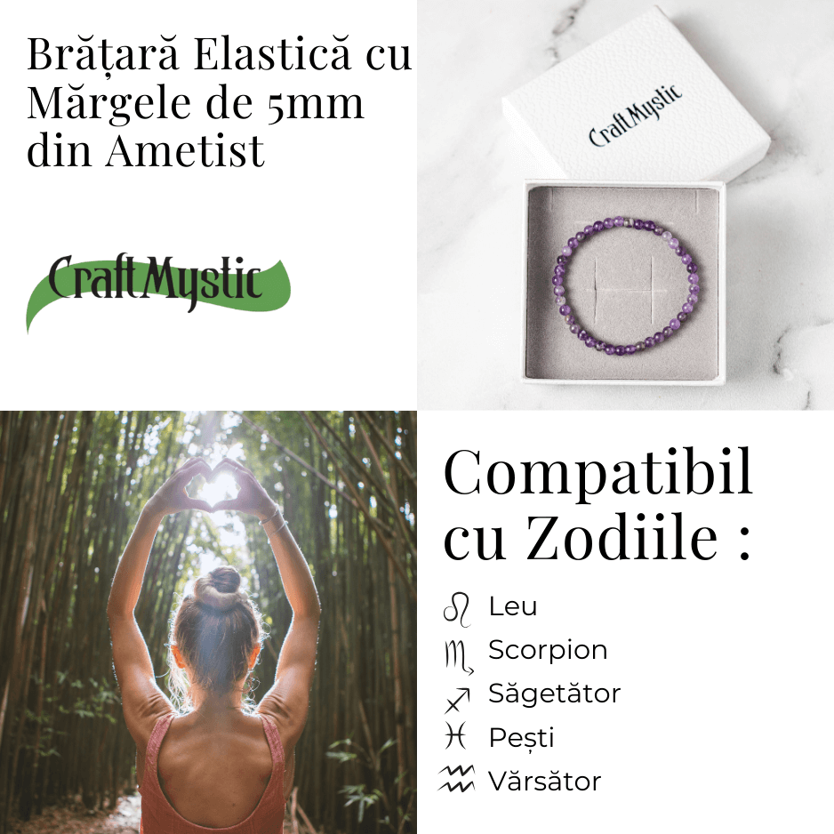 Bratara Elastica din Ametist 5mm – Claritate Mentala si Echilibru Emoțional [4]