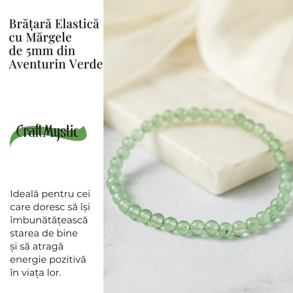Bratara Elastica din Aventurin Verde 5mm – Noroc si Abundenta [3]