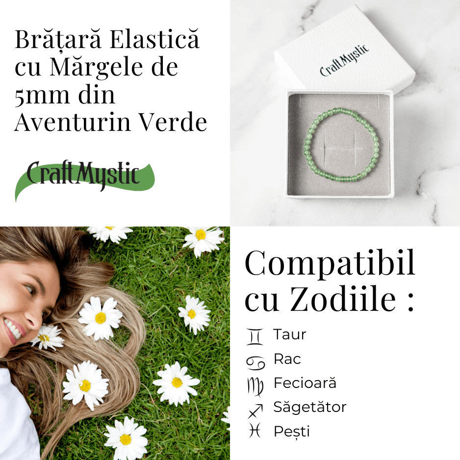 Bratara Elastica din Aventurin Verde 5mm – Noroc si Abundenta [4]