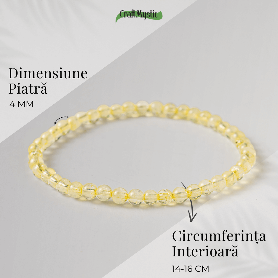 Bratara Elastica cu Margele 4 mm Naturale de Citrin – Atragerea Prosperitatii si Claritate [5]