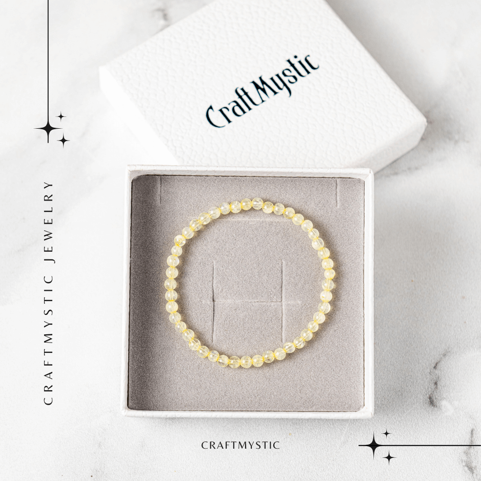 Bratara Elastica cu Margele 4 mm Naturale de Citrin – Atragerea Prosperitatii si Claritate [7]