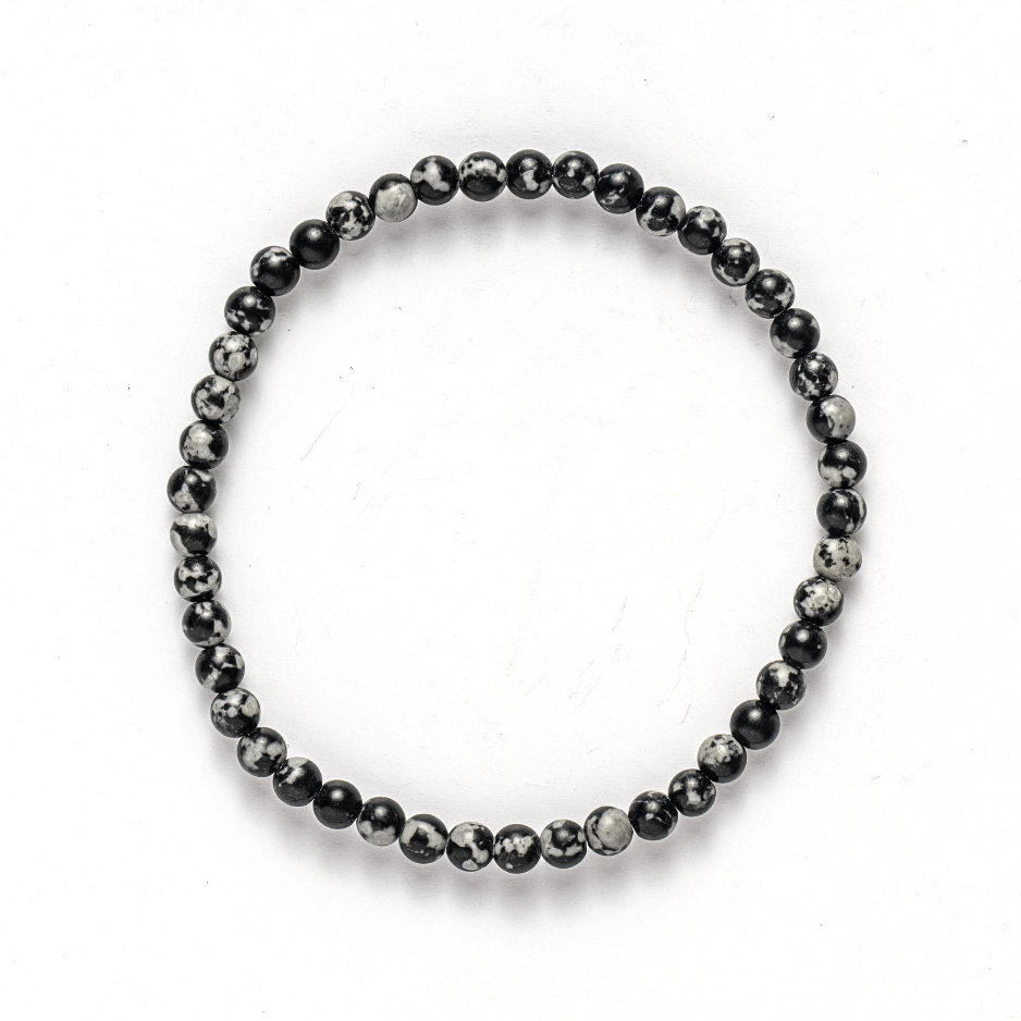 Bratara elastica 4mm din Obsidian Fulg de Nea – Protectie si Echilibru [9]
