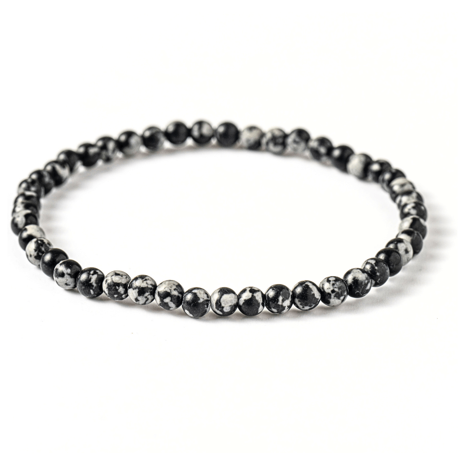 Bratara elastica 4mm din Obsidian Fulg de Nea – Protectie si Echilibru [1]
