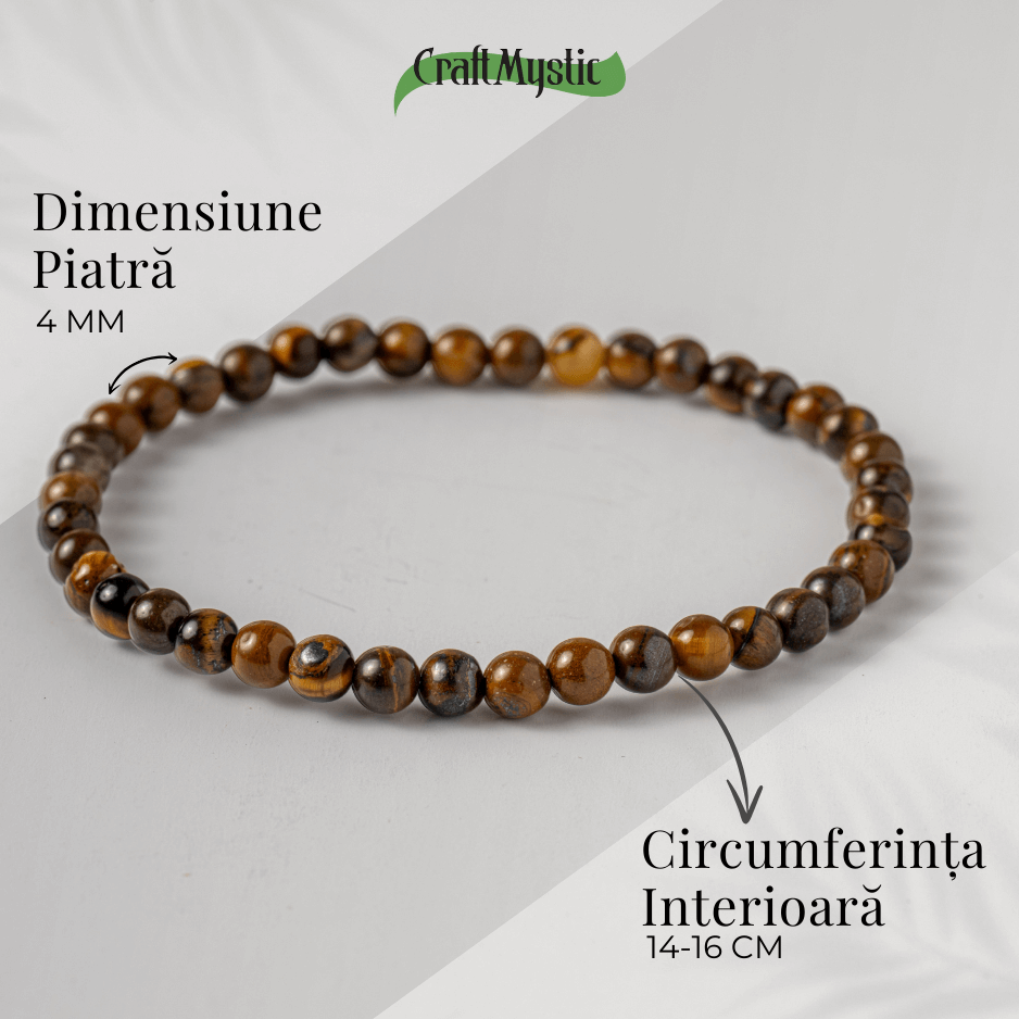 Bratara Elastica cu Margele 4 mm din Ochi de Tigru – Protectie si incredere [5]