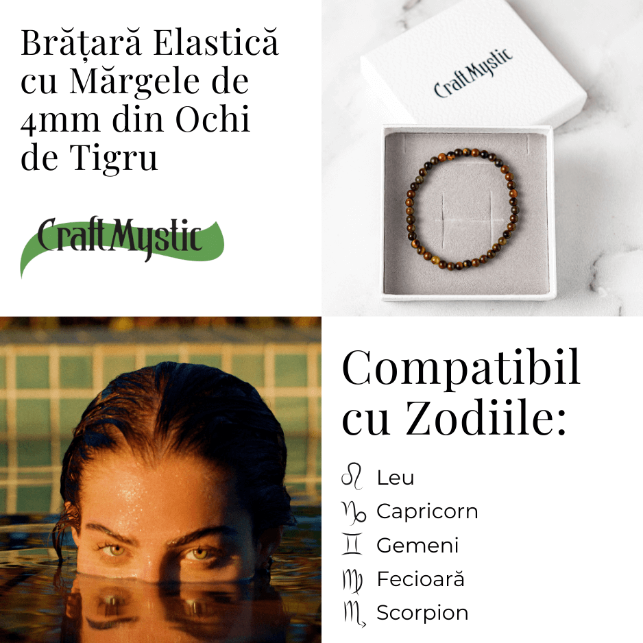 Bratara Elastica cu Margele 4 mm din Ochi de Tigru – Protectie si incredere [4]