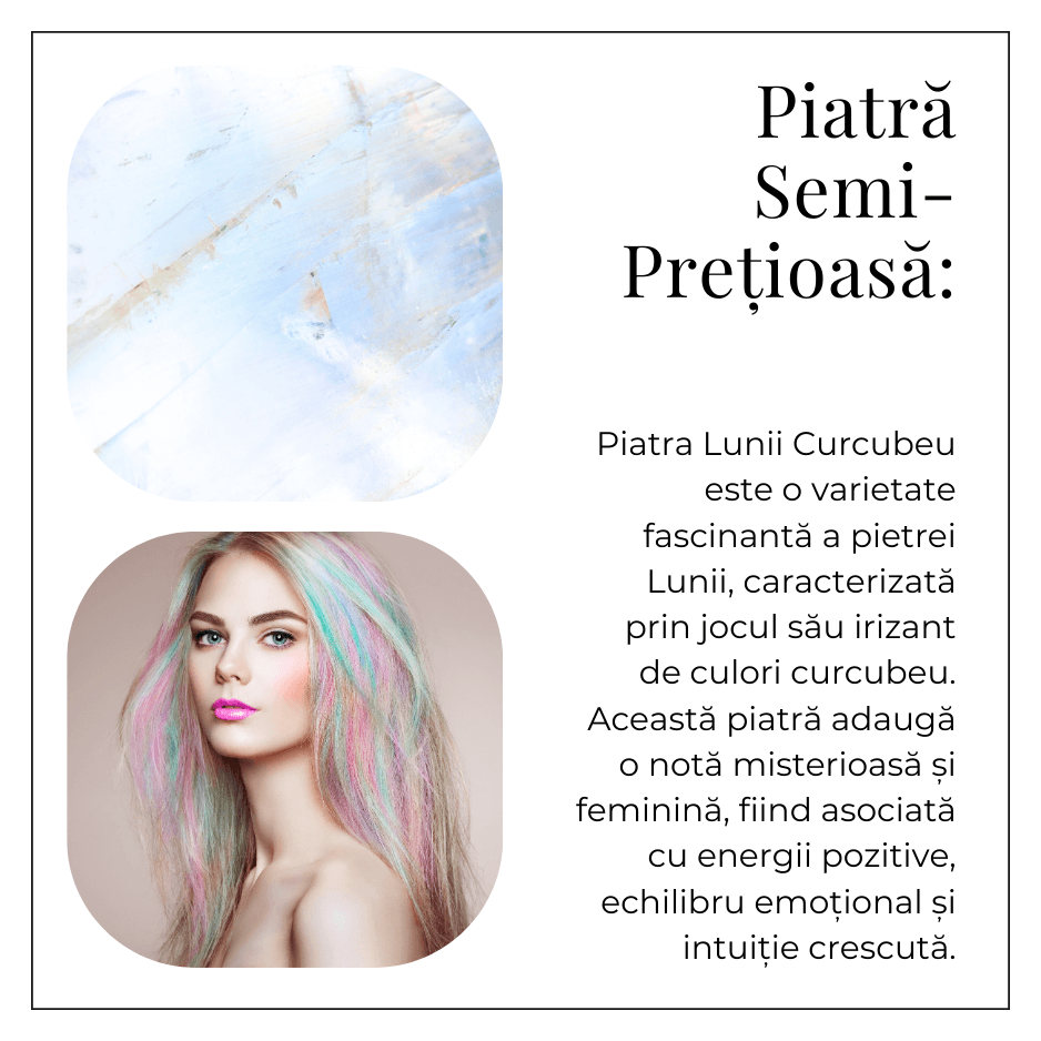 Bratara elastica cu margele 5mm naturale Piatra a Lunii Curcubeu – Echilibru si Intuitie [7]