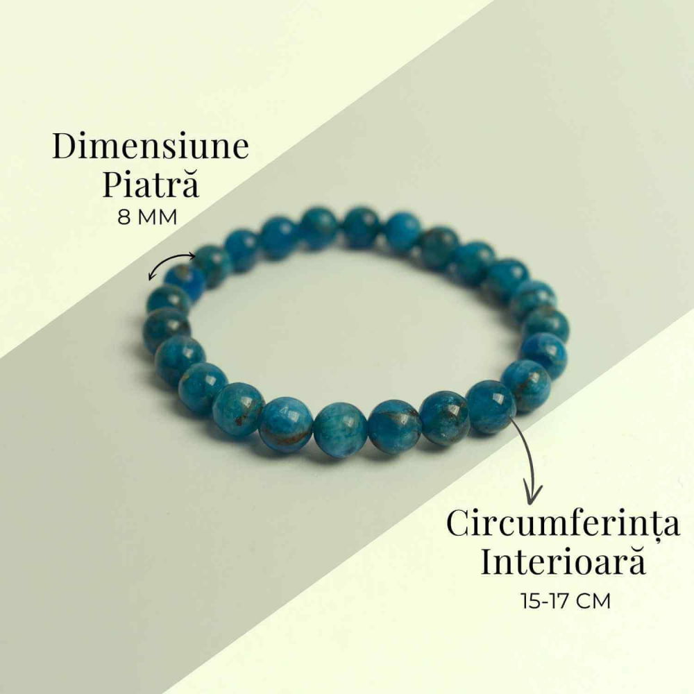 Bratara elastica 8mm din Apatit Albastru – Creativitate si claritate mentala [5]