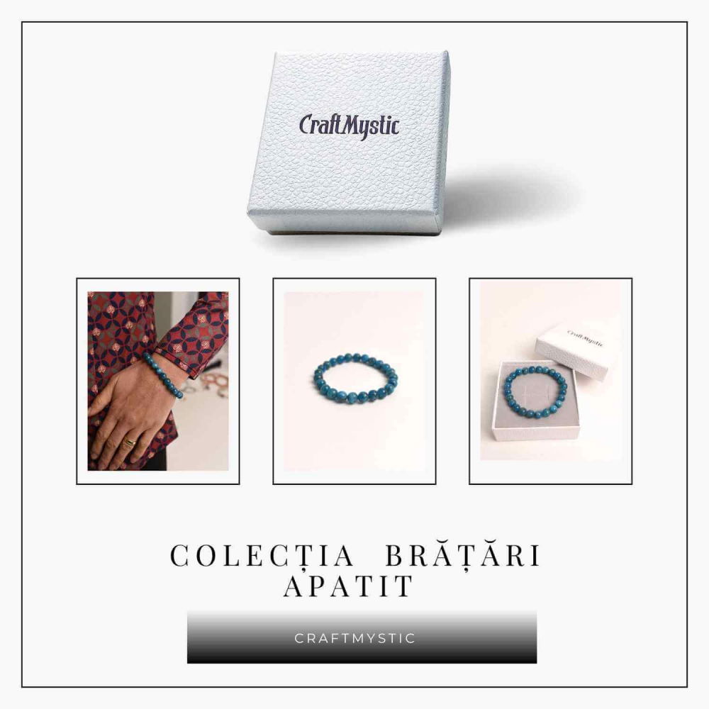 Bratara elastica 8mm din Apatit Albastru – Creativitate si claritate mentala [6]