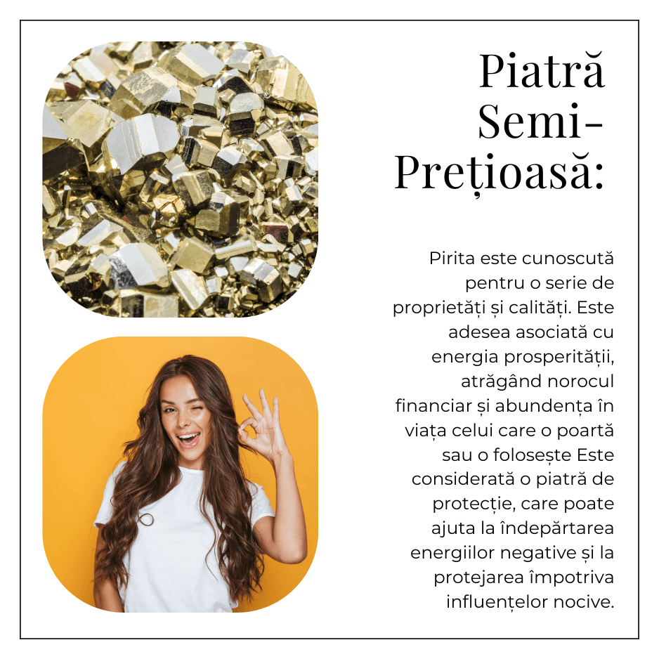 Bratara Elastica cu Margele Naturale de Pirita 6mm pentru Prosperitate si Protectie [5]