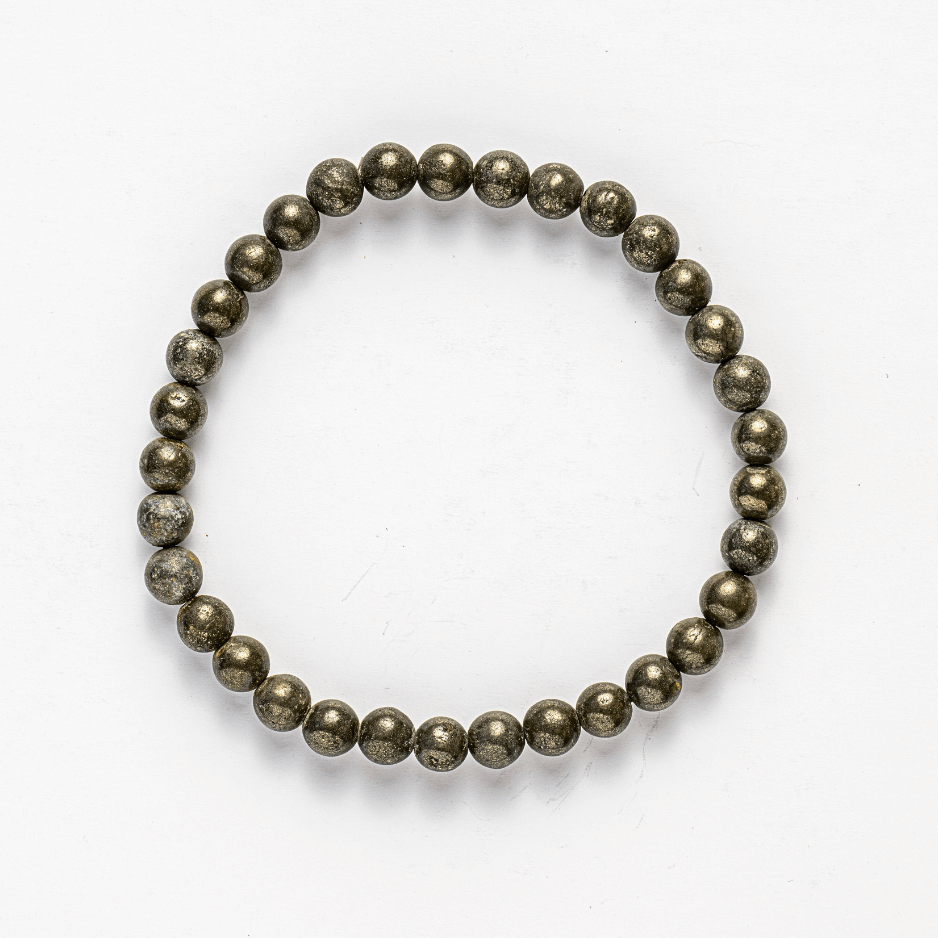 Bratara Elastica cu Margele Naturale de Pirita 6mm pentru Prosperitate si Protectie [9]