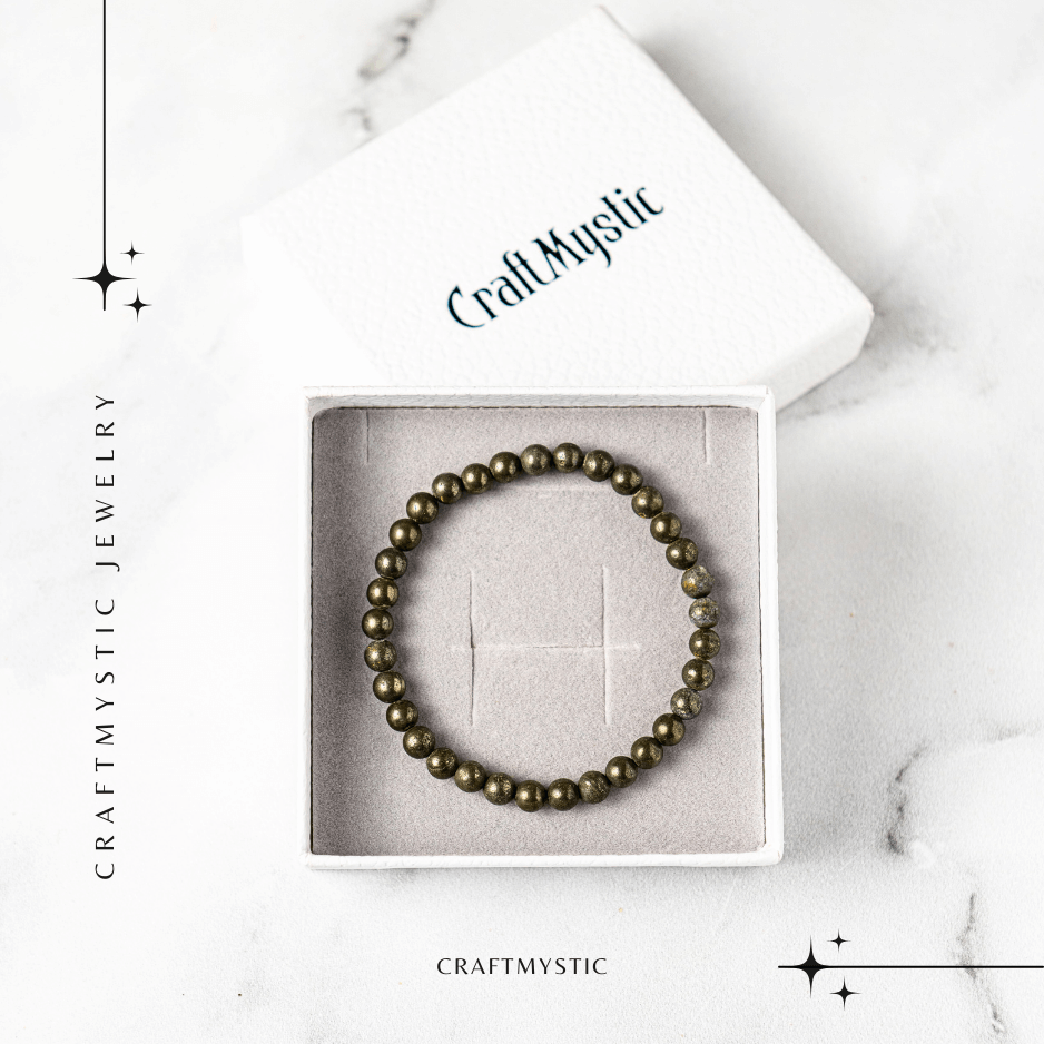Bratara Elastica cu Margele Naturale de Pirita 6mm pentru Prosperitate si Protectie [7]