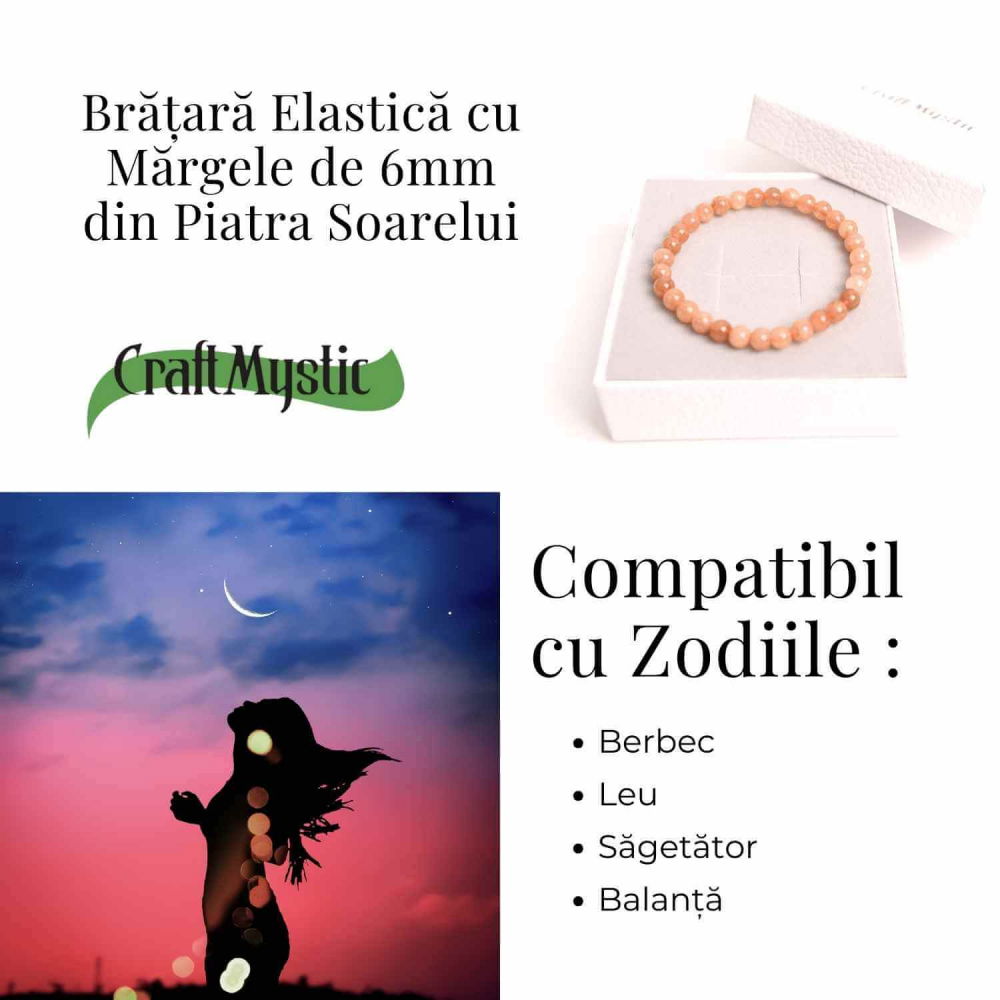 Bratara elastica cu piatra soarelui 6mm – Energie si optimism [4]