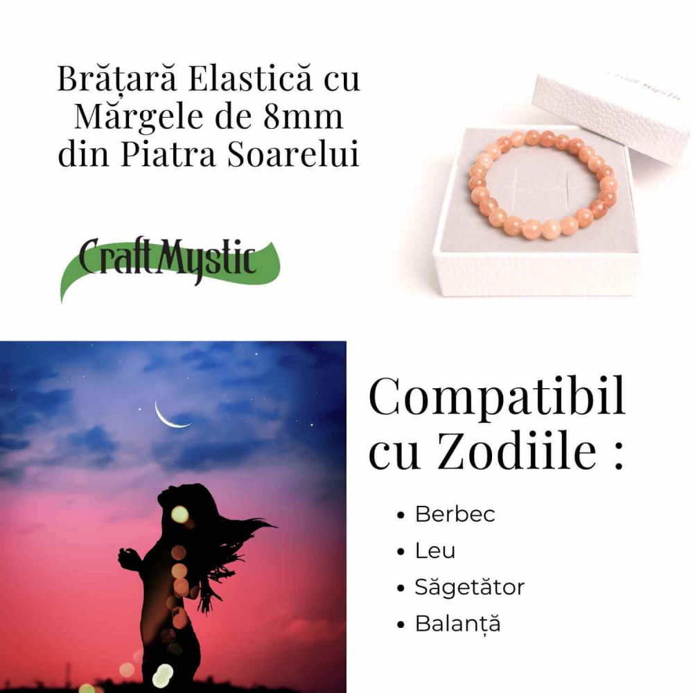 Bratara elastica cu piatra soarelui 8mm – Incredere si abundenta [4]