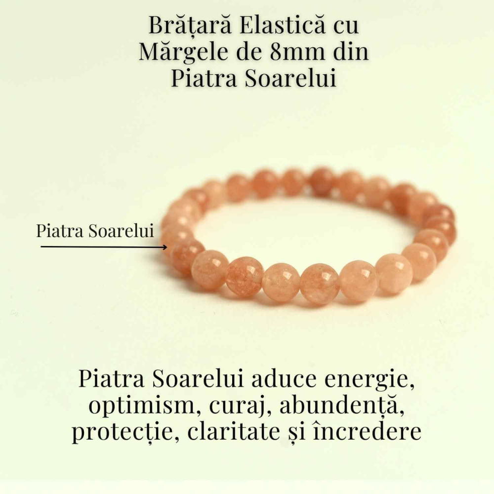 Bratara elastica cu piatra soarelui 8mm – Incredere si abundenta [3]