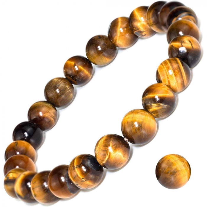 Bratara elastica cu pietre semipretioase ochi de tigru de 8 mm – bratara pentru meditatie [1]