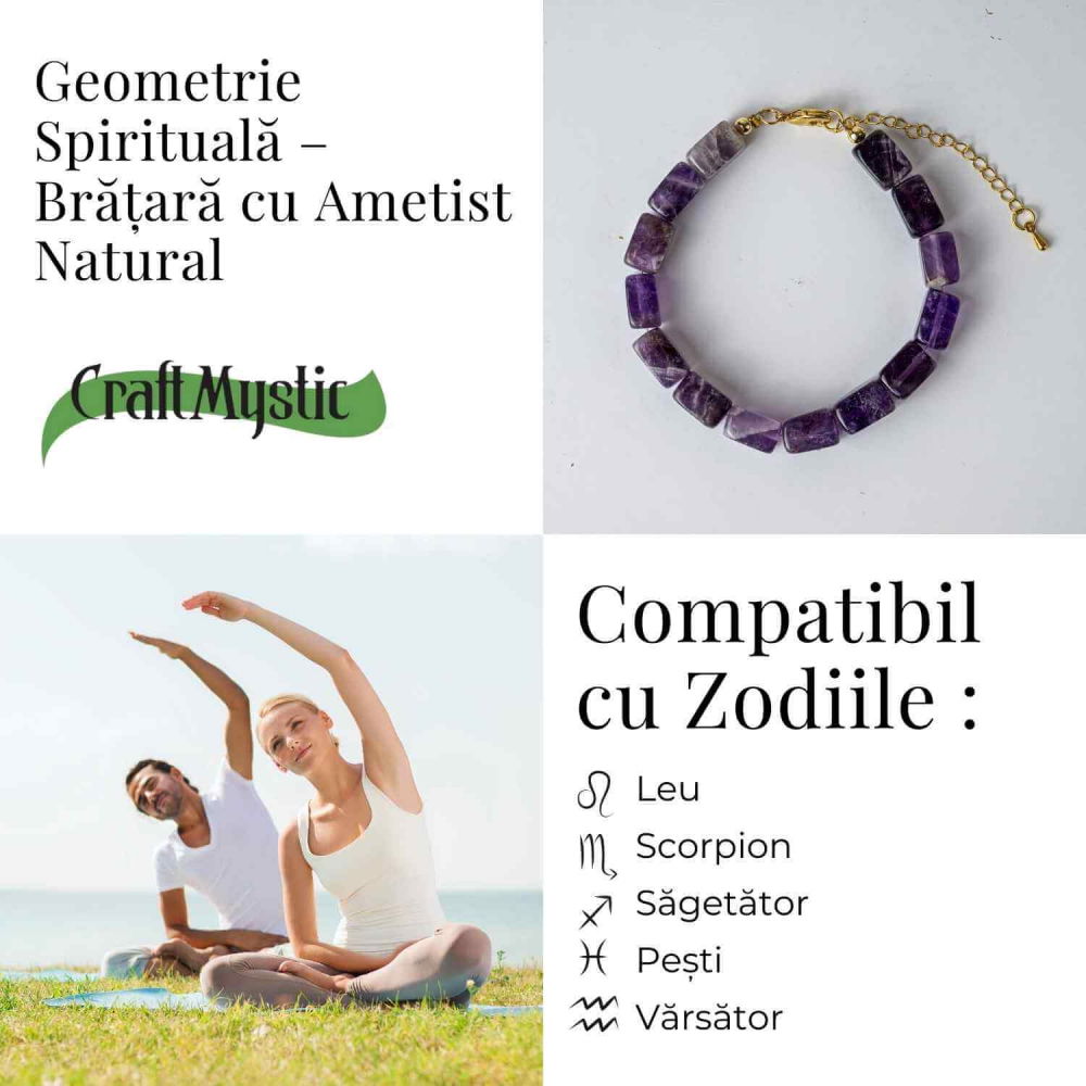 Geometrie Spirituala – Bratara cu Ametist Natural [5]