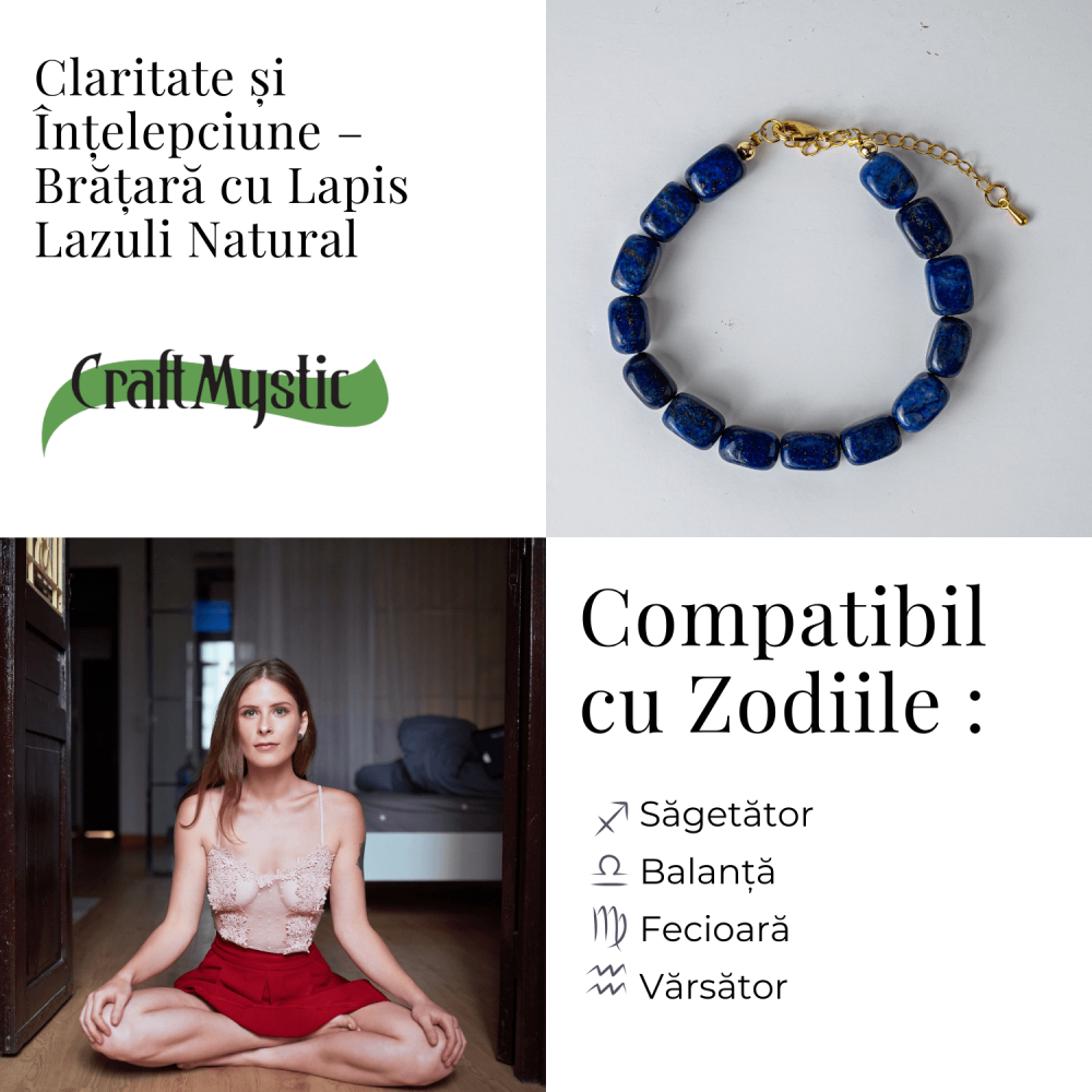 Claritate si Intelepciune – Bratara cu Lapis Lazuli Natural [5]