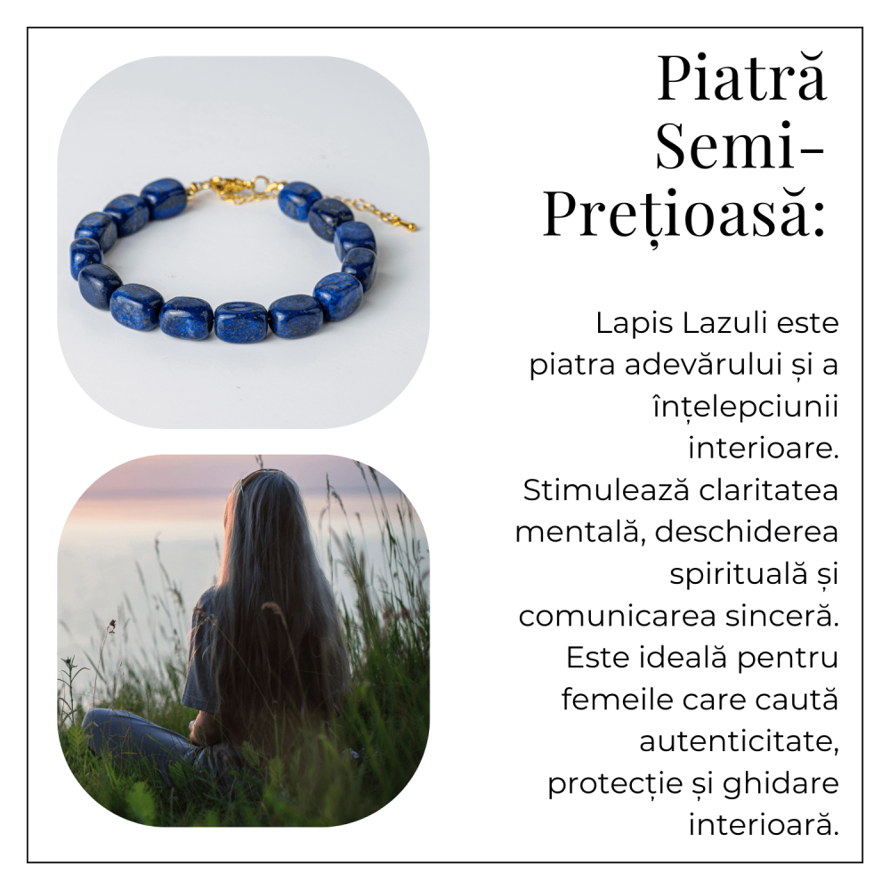 Claritate si Intelepciune – Bratara cu Lapis Lazuli Natural [6]