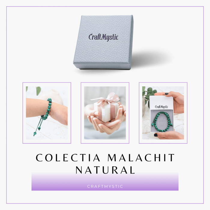 Bratara Reglabila cu Malachit Natural de 8mm - Energie de Vindecare si Protectie [9]