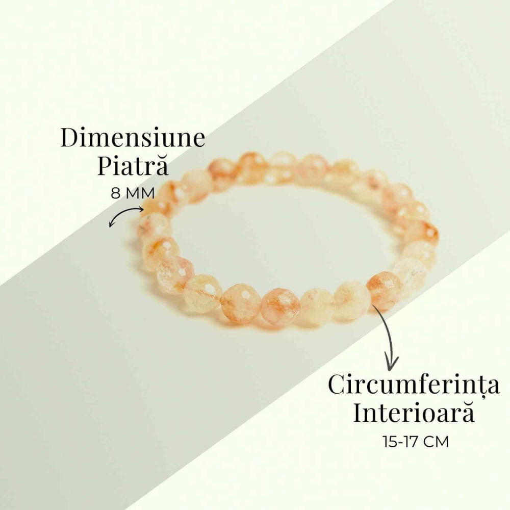 Bratara Elastica Radianta cu Citrin Fatetat 8mm – Energie si Prosperitate [5]