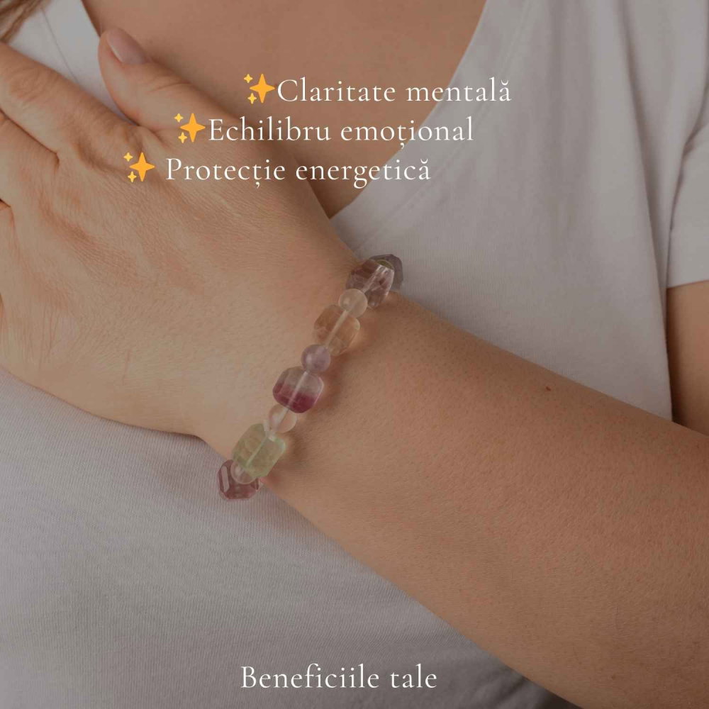 Bratara cu Fluorit Multicolor Natural – Echilibru si Claritate Interioara [3]