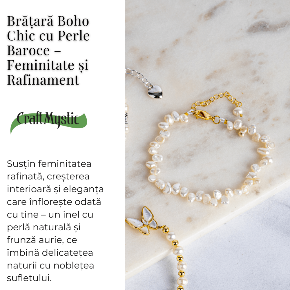 Bratara boho chic cu perle baroce – Feminitate si rafinament [4]