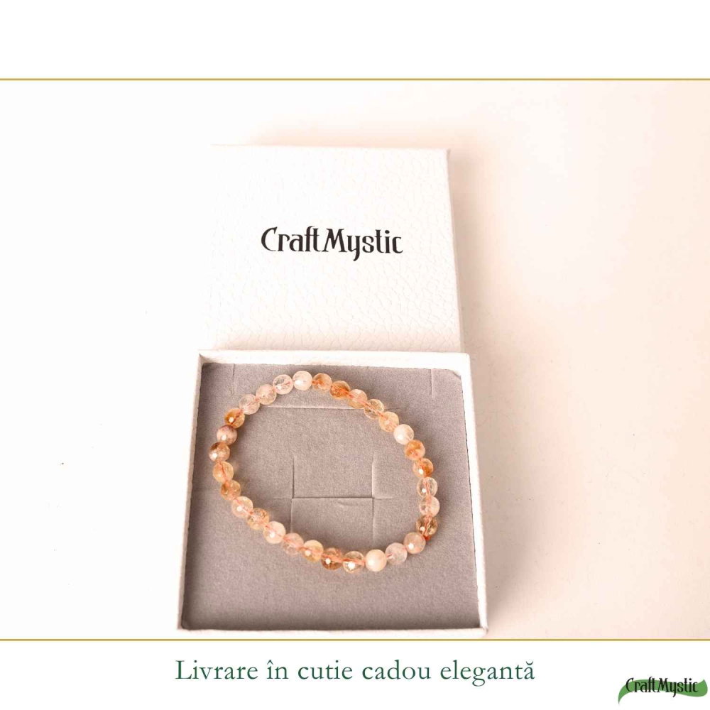 Bratara cu Citrin Fatetat Natural Rotund 6mm – Prosperitate si Energie Pozitiva [6]
