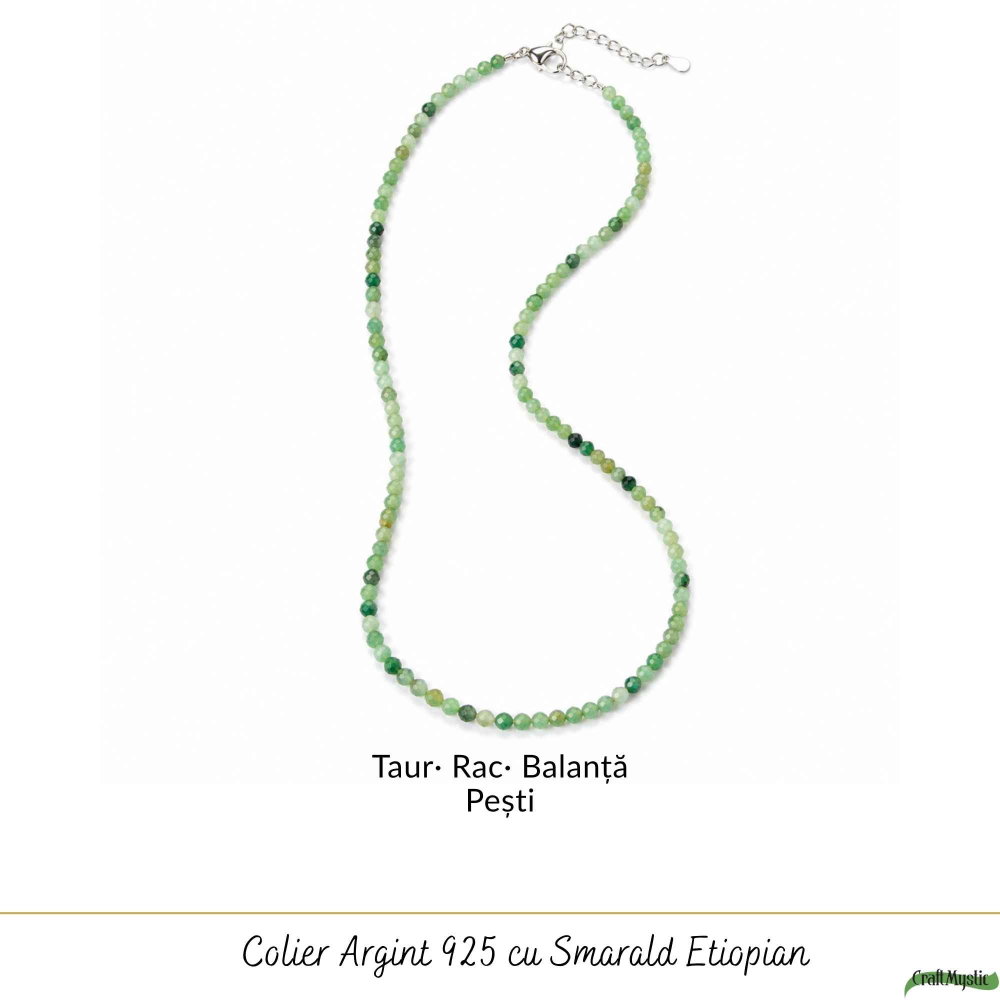 Colier Fin la Baza Gatului Tip Choker cu Smarald Fatetat 3 mm – Prosperitate si Eleganta Naturala [5]