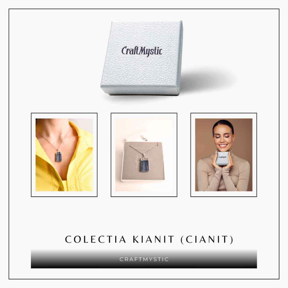 Colier argintiu cu pandantiv Kianit (Cianit) albastru – Echilibru si Conexiune Spirituala [7]