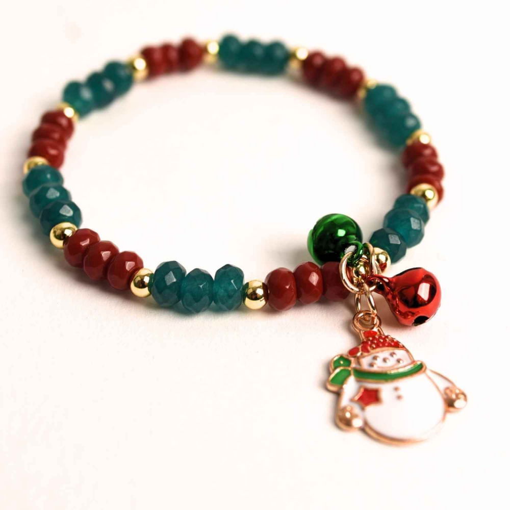 Bratara naturala Jasp rosu, verde fatetat - cadou unic festiv [1]