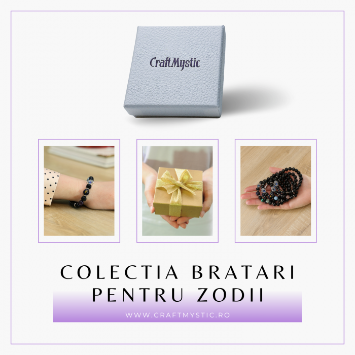  Bratara pentru Zodii cu Margele de Obsidian, Pandantiv Mana Fatimei si Ochiul "Rau" [59]