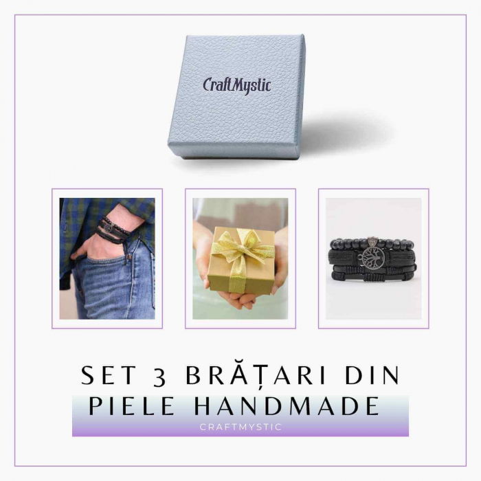 Set 3 Brățări Inedite cu Arborele Vieții si piele sintetica – Stil și Protecție pentru Orice Ocazie [7]