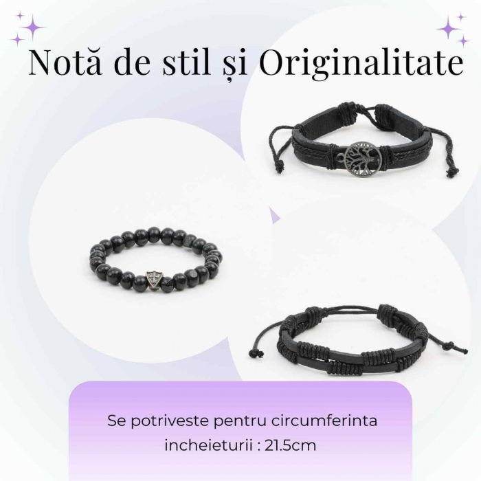 Set 3 Brățări Inedite cu Arborele Vieții si piele sintetica – Stil și Protecție pentru Orice Ocazie [2]