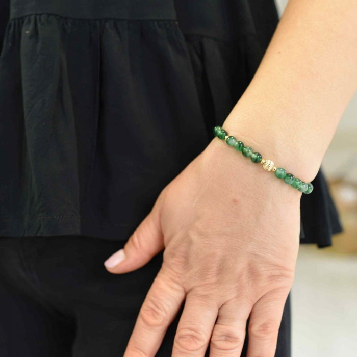 Bratara reglabila cu mini margele piatra semipretioasa naturala Calcedonia [3]