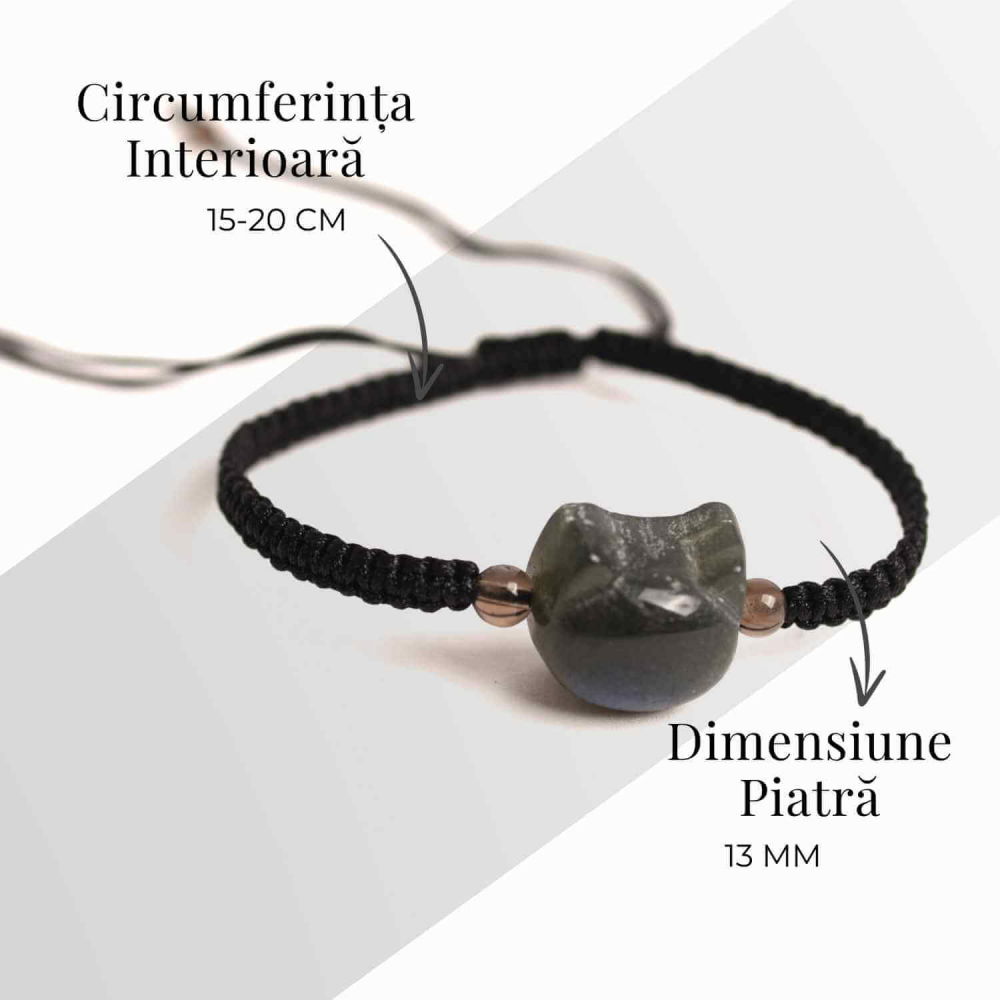 Bratara ajustabila Labradorit pisicuta - protectie si intuitie [5]