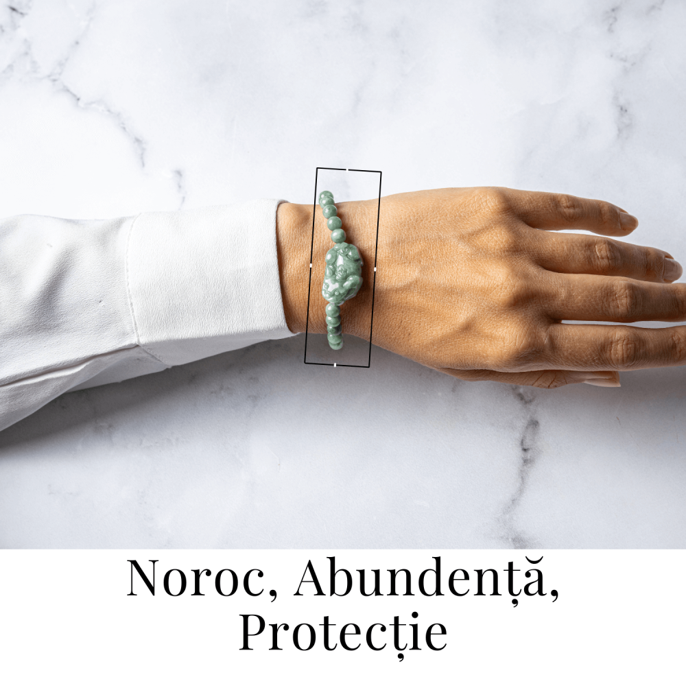 Bratara din Jadit Rusesc Natural cu Pixiu – Protectie si Abundenta [2]