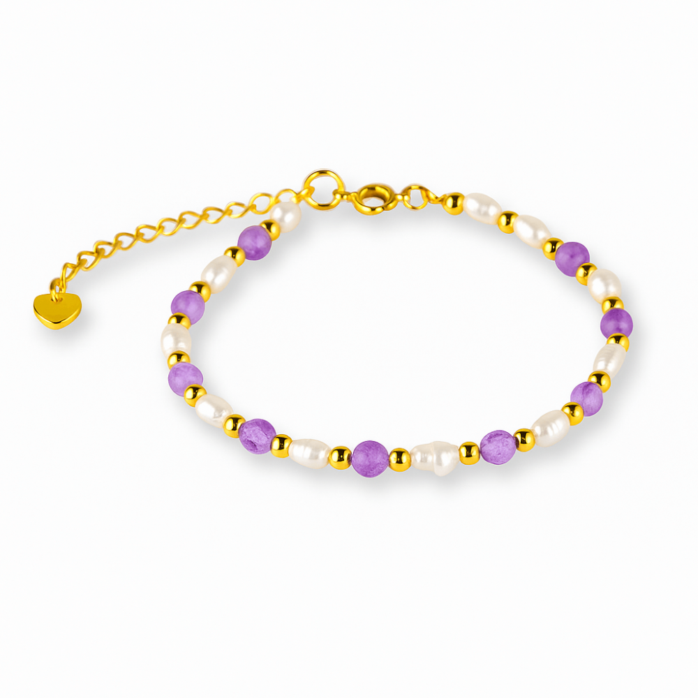 Bratara spirituala cu ametist 4mm si perle – Rafinament purtat zilnic [10]