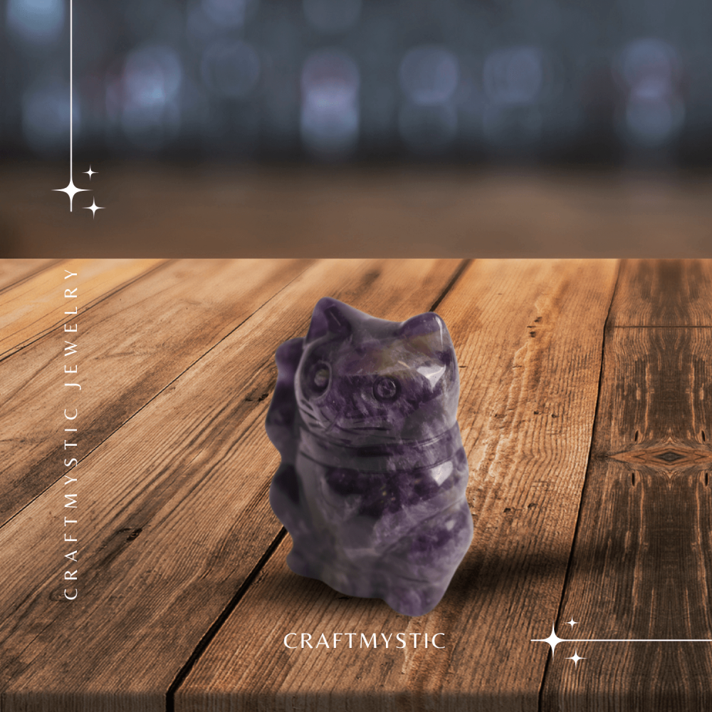 Pisicuta armoniei – Ametist pentru Intuitie si Protectie Spirituala 5 cm inaltime [6]