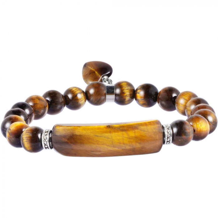 Bratara cu pietre semipretioase margele 8mm ochi de tigru si inima: Vindecare, echilibru si dragoste pentru tine si cei dragi [5]