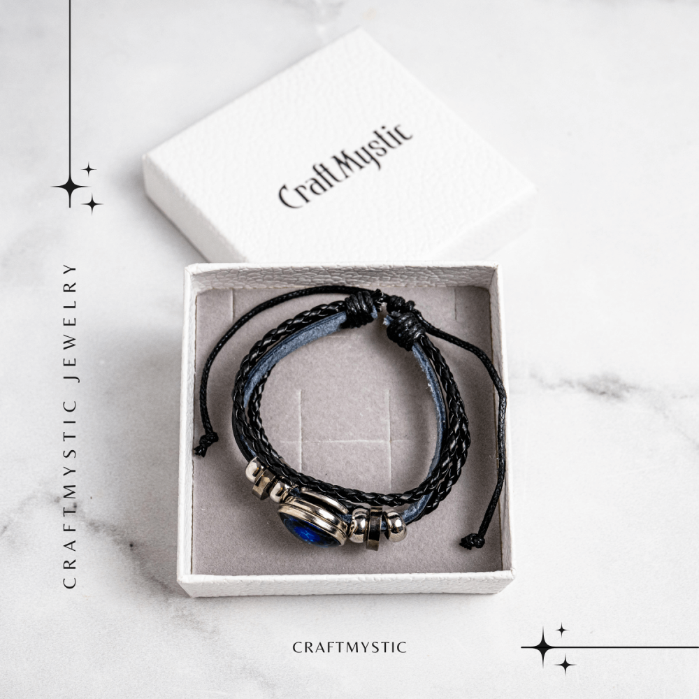 Bratara Zodiacala ajustabila din Piele Sintetica cu Cabochon Rotund – Simbol Astrologic Personalizat pentru Energie si Identitate Astrala [13]