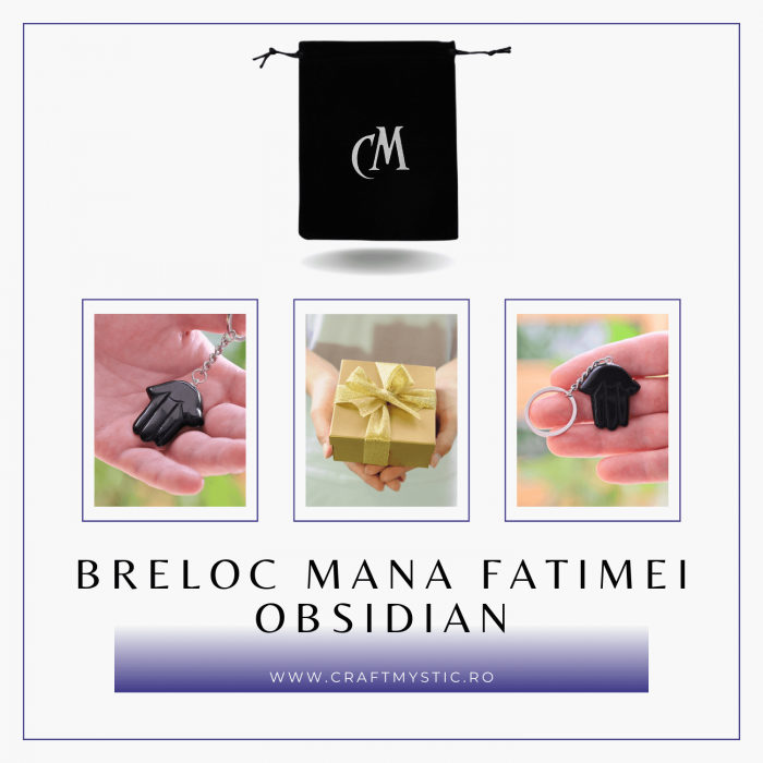 Breloc cu Mana Fatimei din Ochi de Tigru - Protectie, Noroc si Energie Pozitiva [17]