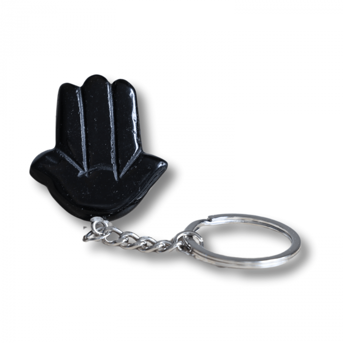 Breloc cu Mana Fatimei din Ochi de Tigru - Protectie, Noroc si Energie Pozitiva [15]